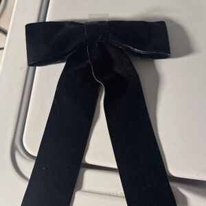 Anthropologie black velvet bow